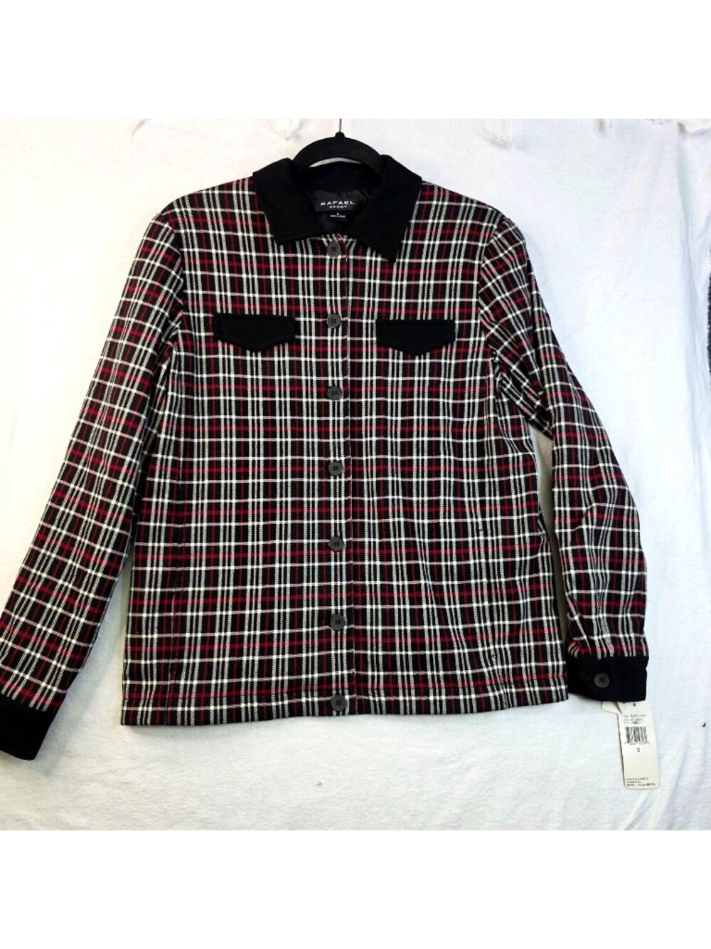 Rafael Sport Western Checkered Lightweight Jacket Small Red Black Country Cowboy